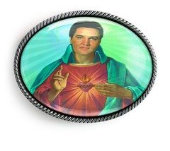 Elvis Christ Belt Buckle – Sacred Heart Handmade Rockabilly Belt Buckle – 340-2