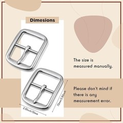 2 Pieces Stainless Steel Square Belt Buckles 1.5 Inches Wide Heavy Duty Belt …