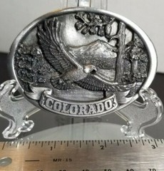 Vintage ~ 1986 Colorado State ~ Belt Buckle By C&J ~ Made In USA ~Number 1075 J5