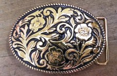 Belt Buckle Buckle Indian Western USA Floral Vaquero Design USA