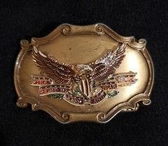 8 Vintage USA Patriotic Belt Buckles American Flag Soaring Eagle 2nd Amendment