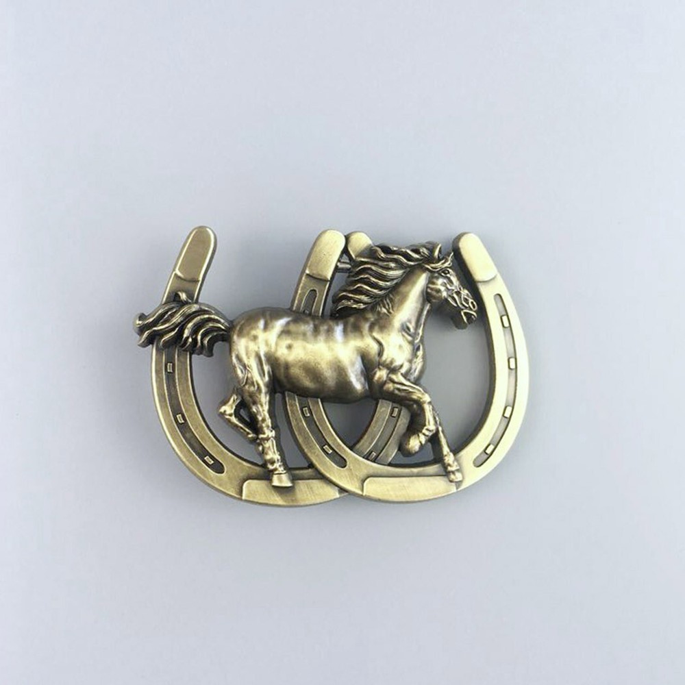 Antique Bronze Plated Horse Horseshoe Belt Buckle also Stock in the US