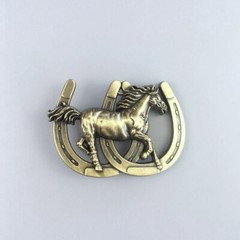 Antique Bronze Plated Horse Horseshoe Belt Buckle also Stock in the US
