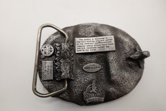 Vintage 1988 Siskiyou Telephone Lineman Heavy Duty Metal Belt Buckle USA