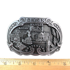 Vintage Lucas Kansas 392/500 1987 Centennial Western Metal Belt Buckle Dart