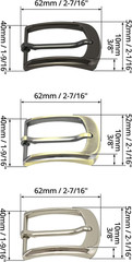 3 Piezas Hebillas Cinturon Metal 38-40 Mm Prong Cuadrada Repuesto Hombre Mujer