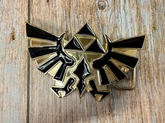 The Legend Of Zelda Black Golden Crest Triforce Nintendo Belt Buckle