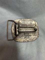 1977 Wyoming Studio Art Works Belt Buckle Nothern Pike 46 Pound 2 Ounces