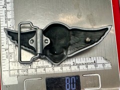 Skull With Fangs And Bright Red Eyes Cutout Large Wide Belt Buckle