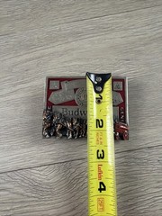 Budweiser Markatron Beer Clydesdales Silver Red Metal Belt Buckle
