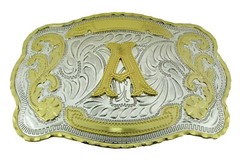 Initial a Letter A Belt Buckle New Men Cowboy Western Really Rodeo Gold Metal