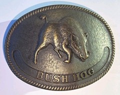 Bush Hog Wild Boar Vtg Belt Buckle Made in USA Hunting Western Vintage 1980&rsquo;s