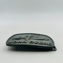John Deere Motor Grader Belt Buckle Pewter Tone Tractor 1978 Vintage No Wear