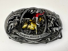 Championship Rodeo Bull Riding Rider Champion Trophy Award Cowboy Belt Buckle