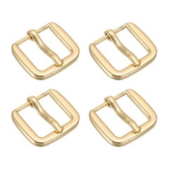 Metal Roller Buckle, 4Pcs 0.75&Prime; Square Single Prong Belt Buckle, Light Gold