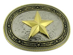 Big Western Texas Sheriff Chief Lone star Belt Buckle Rodeo Cop Officer Trooper