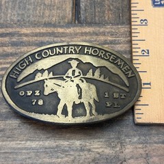 Vintage High Country Horsemen 1978 1st Place Brass Belt Buckle Cowboy Western