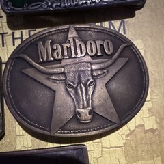 Lot of 5 Western Logo Belt Buckles 1.5in Metal/Leather Antique Finish