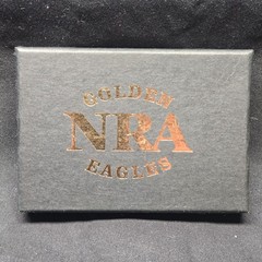 NRA Golden Eagles Belt Buckle 2014 Commemorative Brass Eagle Rope Border NIB