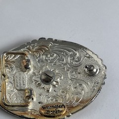 Wrangler Longhorn Silver Plated Pewter Belt Buckle