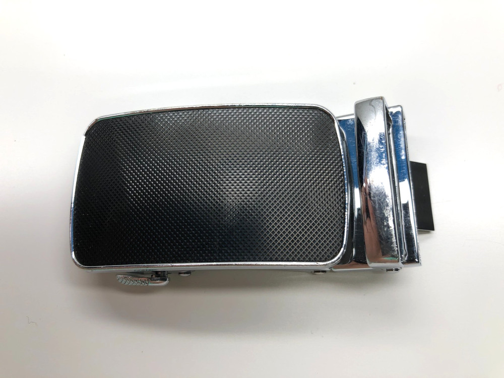 Unbranded Ratchet Buckle Mens Two Tone Black Silver 3.5&Prime;