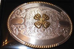 Crumrine Trophy Buckle Oval 4H Clover Ribbons Belt Buckle 38636