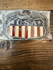 USA Shield Eagle Belt Buckle Stars and Stripes -Victory and Liberty on Shield