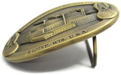 Vintage Belt Buckle J.J. Case Threshing Machine Racine Wisconsin USA Ltd Edition