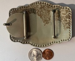 Vintage Metal Belt Buckle, Silver and Brass, JKT, Gary&rsquo;s Belt Buckles, Crafted