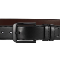beltox fine Men’s Casual Leather Jeans 42-44, Black Belt With Buckle