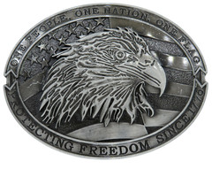 Belt Buckle Biker Rocker Buckle USA Flag and Eagle Western Country Style