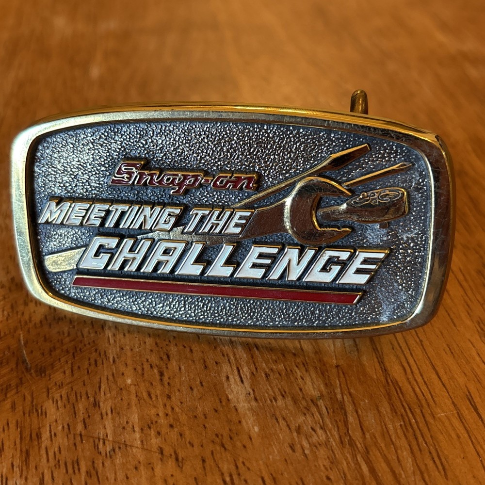 Snap-on Tools Meeting The Challenge Solid Brass Belt Buckle SSX 1709 Vintage