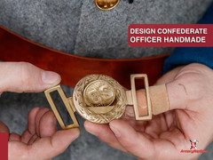Civil War Confederate Officers Belt Buckle | Reproduction Uniform Costume Brass