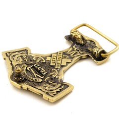 Thor Hammer Belt buckle, Scandinavian Old Norse Viking Mjolnir buckle