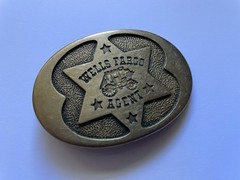 Vintage 1977 Wells Fargo Agent 125th Anniversary Solid Brass Belt Buckle AG 117