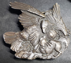 Bergamot Brass Works Belt Buckle Eagle Rabbit 1974 Fathers Day Gift