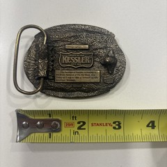 Vintage Belt Buckle Kessler American Whiskey Smooth As Silk 1993 Brass Tone USA