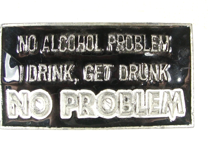 No Alcohol Problem I Drink, Get Drunk NO PROBLEM Belt Buckle Unbranded 22516