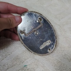 Nocona Belt Buckle Texas Star Oval Western Gold and Silver Tone