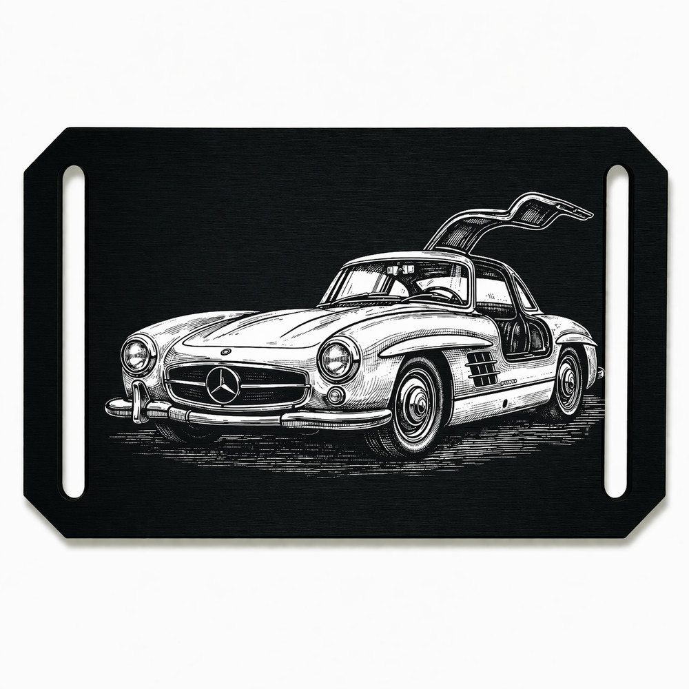 Crios branding belt aluminium buckle 300 SL gullwing vintage classic car