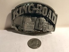 King of the Road Belt Buckle semi truck driver 1992 Siskiyou Buckle Co. USA Made