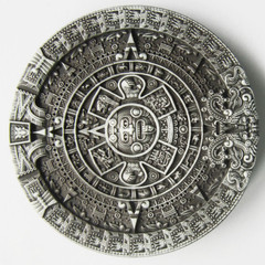 Western Zinc alloy Leather Belt Buckle Aztec Solar Calendar Stone Shape Pattern