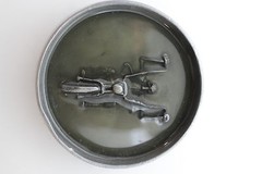 NEW Men Belt Buckle Silver Metal Heavy Grey Skeleton Skull Motorcycle Biker Bone