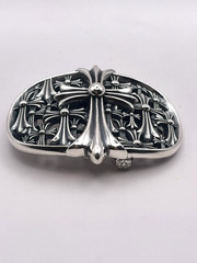 Gothic Cross Belt Buckle Silver Tone Ornate Oval Biker 3.9oz【BBKRO】