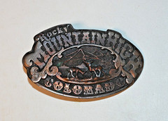 Vintage 1975 Adezy Denver Rocky Mountain High Colorado Belt Buckle (D4)