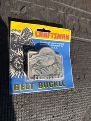 Rare Sears Craftsman Pewter « Eat My Dust » Tool Belt Buckle Silver 26489 USA Nos