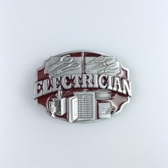 Antique Red Enamel Electrician Trades Tradesman Belt Buckle also Stock in US