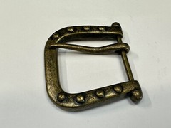 Replacement Brass Tone Studded Theme Harp Shaped Vintage Belt Buckle