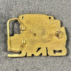 Vtg 1980 GMC Belt Buckle Semi Truck Solid BRASS 1.5&Prime; Baron Buckles BBB Trucker