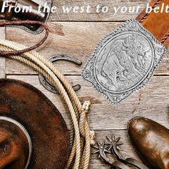Western Belt Buckles for Men Cowboy Belt Buckle American Patriotic Buffalo Belt